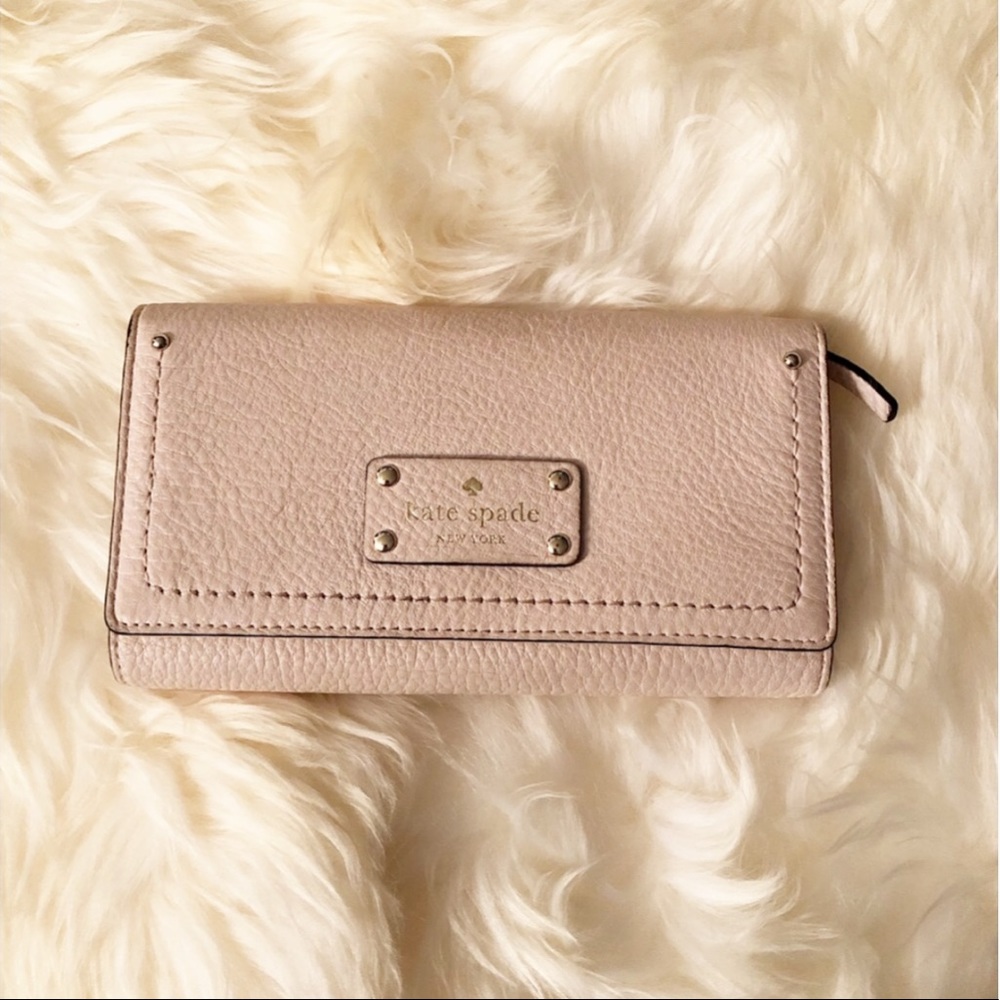 ♠️KATE SPADE Pastel Pink Long Snap-on Wallet